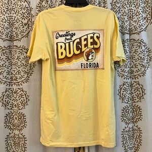 Greetings from Buc-ee's Florida Adult Size L Large Beaver Graphic T Shirt Yellow